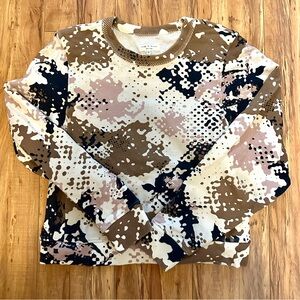Rag & Bone Poe Pixel Camo Print Crop Sweater
